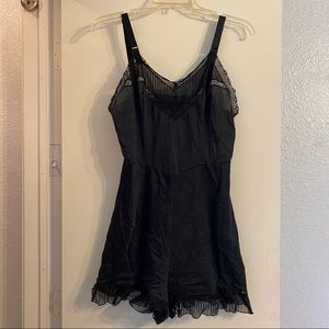 Vintage Seamprufe Silky Black Romper Lingerie/Slip